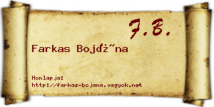 Farkas Bojána névjegykártya